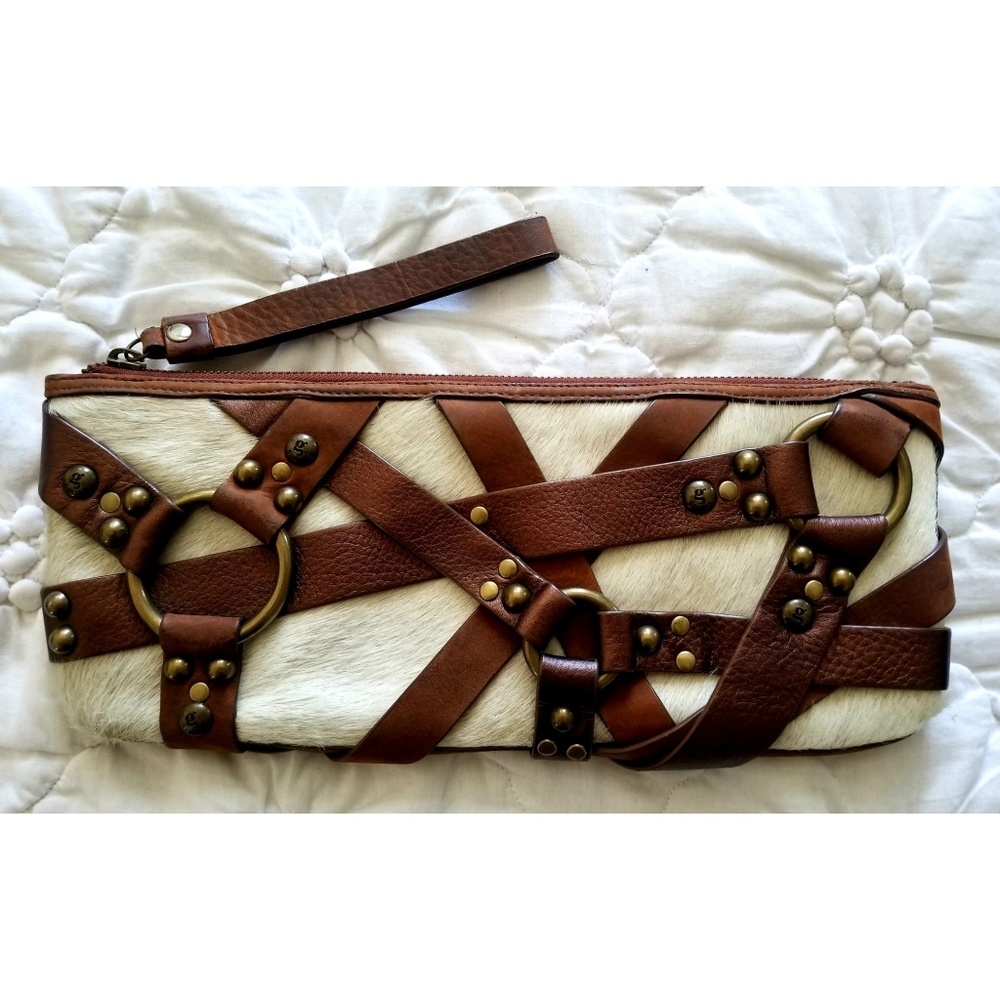 Horse Hair, Leather & Grommets G Series Clutch Bag